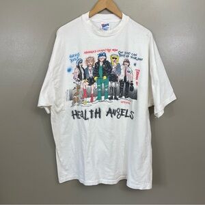 Vintage 90s Hanes Beefy-T XXL Shirt Health Angels nurse Moench medical moto